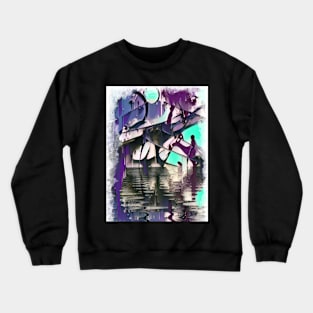 Bayou moon graffiti abstract Crewneck Sweatshirt